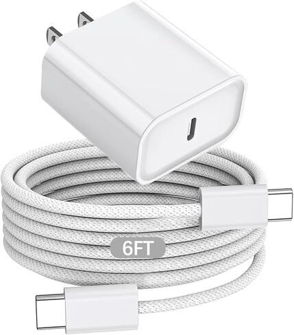 10FT AirPods 4 Charger Fast Charging USB C Wall Block Plug&10Foot USB C to C Woven Cable for AirPods 4,Air-Pods Pro 2,Air-Pods Max 2 (2024),TV Remote 3/4th,TV 4K/Siri Remote 3,iPhone 16/15,Pro Max in Kuwait