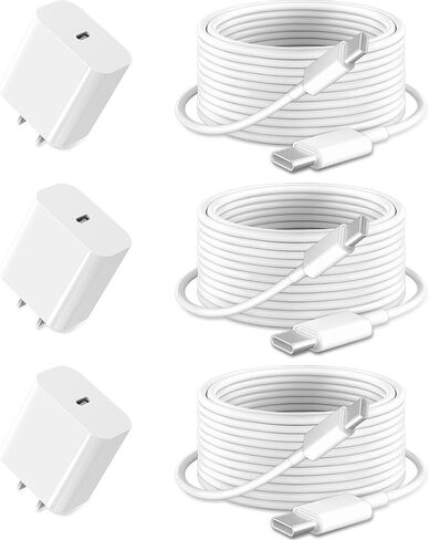 Apple iPad Charger, iPad Pro Charger, GKW 20W USB C Fast Charger for iPad 12.9/11/10.9 inch, Air 5th/4th, Mini 6th, 10th Generation, Apple Certified 10ft C to C Cable for New iPad 2022/2020/2018,2Pack in Saudi Arabia