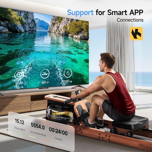 آلة التجديف للمنزل ، سعة 350 رطلاً ، مقاومة صامتة من 16 مستوى ، آلات التجديف المغناطيسي للمنزل القابلة للطي ، آلة تجديف مدمجة للتمرينات الرياضية الكاملة للقلب والقوة مع دعم التطبيق in Kuwait