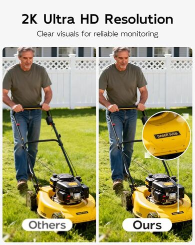 2.4G/5G Security Camera Outdoor, 2K Wired Cameras for Home Security, 360° PTZ Rotating, 24/7 Recording, Color Night Vision, AI Human Auto Tracking, 2-Way Audio, Alexa, IP66 in Kuwait