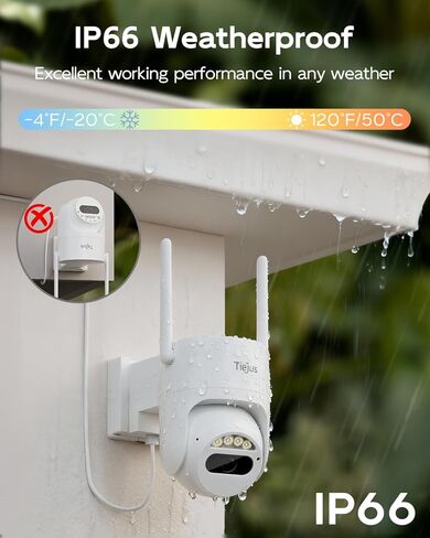 2.4G/5G Security Camera Outdoor, 2K Wired Cameras for Home Security, 360° PTZ Rotating, 24/7 Recording, Color Night Vision, AI Human Auto Tracking, 2-Way Audio, Alexa, IP66 in Kuwait