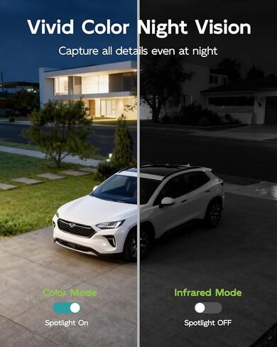 2.4G/5G Security Camera Outdoor, 2K Wired Cameras for Home Security, 360° PTZ Rotating, 24/7 Recording, Color Night Vision, AI Human Auto Tracking, 2-Way Audio, Alexa, IP66 in Kuwait