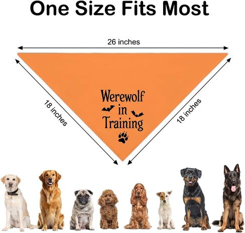 ذئب في تدريب Black Dog Bandana ، لمالك حيوان أليف جديد ، Wolf Howling Moon Silhouette Pet Bandana Photo Prop ، ملحقات الحيوانات الأليفة Spooky حاضرًا لجرو أبي أبي in Kuwait