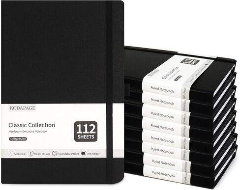 KODAPAGE A5 Liend Journal Notebook, 7mm College Ruled Notepad, Journaling for Writing, Work, School, Travel and Note Taking, Hardcover 224 Pages (112 Sheets) 5.5 x 8.3 inches Multicolored (8 Pack) in Saudi Arabia