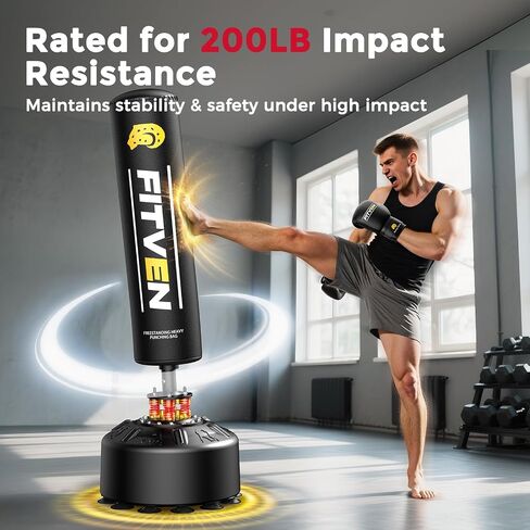FITVEN Freestanding Punching Bag with Boxing Gloves Heavy Boxing Bag with Suction Cup Base for Adult Kids - Men Stand Kickboxing Bag in Saudi Arabia