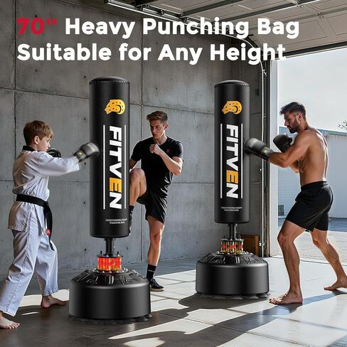 FITVEN Freestanding Punching Bag with Boxing Gloves Heavy Boxing Bag with Suction Cup Base for Adult Kids - Men Stand Kickboxing Bag in Saudi Arabia