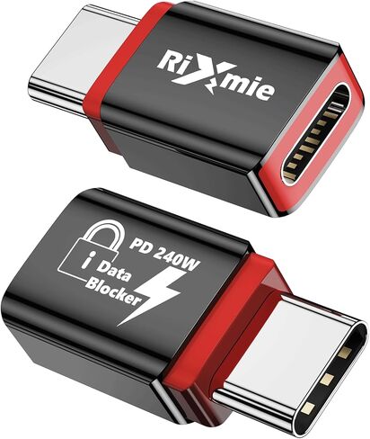 USB-C Female to USB-A Data Blocker (2-Pack) 2025 New | 100% Elimination of Data Transfer Possibilities, Only for Charging, Protect Against Juice-Jacking, Refuse Hacking Provide Safe Charging in Kuwait