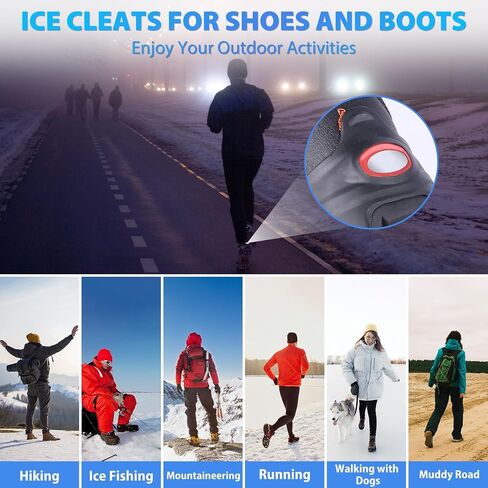 Tungsten Crampons Ice Cleats for Shoes and Boots - Traction Grips for Hiking, Walking, Running on Snow and Ice - For Women, Men, Kids in Saudi Arabia