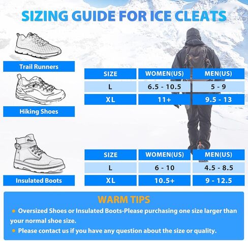 Tungsten Crampons Ice Cleats for Shoes and Boots - Traction Grips for Hiking, Walking, Running on Snow and Ice - For Women, Men, Kids in Saudi Arabia