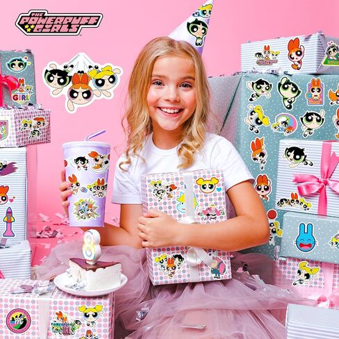 ملصقات PowerPuff Girls للأطفال - 50 بكسل ملصقات زجاجة ماء لطيفة للفتيات ، وشارات الفينيل المقاومة للماء للكمبيوتر المحمول ، والأمتعة ، ولوحة التزلج ، وحالة الهاتف ، وفضل حفلات الأطفال ، والهدايا للفتيات والشباب in Kuwait