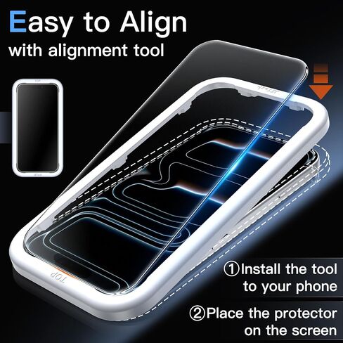 JETech Matte Screen Protector for iPhone 17 Pro Max 6.9-Inch, Anti-Glare 9H Tempered Glass Film, Anti-Fingerprint, Smooth Touch, Easy Installation, Case-Friendly, 2-Pack in Saudi Arabia