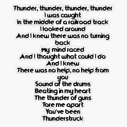 Thunderstruck Bumper Sticker Vinyl Decal 5" in Saudi Arabia