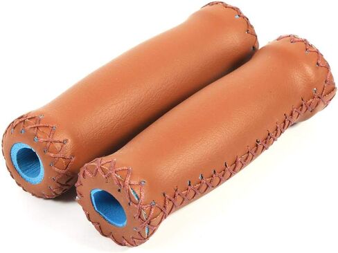 Dioche Bike Handlebar Grips, Non Slip Retro Artificial Leather Handlebar Grips Bike Handle Cover Grips for Cycling Road Mountain Bike Handlebar Grips (1 Pair)(Brown) in Saudi Arabia