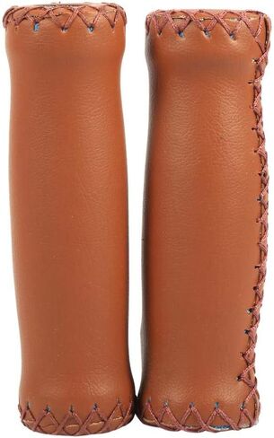 Dioche Bike Handlebar Grips, Non Slip Retro Artificial Leather Handlebar Grips Bike Handle Cover Grips for Cycling Road Mountain Bike Handlebar Grips (1 Pair)(Brown) in Saudi Arabia