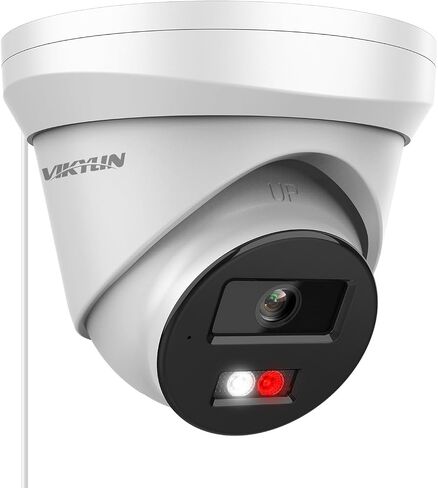 VIKYLIN 4K 8MP PoE IP Camera with Red Blue Strobe Flash Light Alarm and Audible Warning, Active Deterrent Security Smart Hybrid Light Color Night Vision, Two-Way Audio in Kuwait