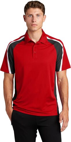SPORT-TEK Men's Tricolor Micropique Sport Wick Polo in Saudi Arabia