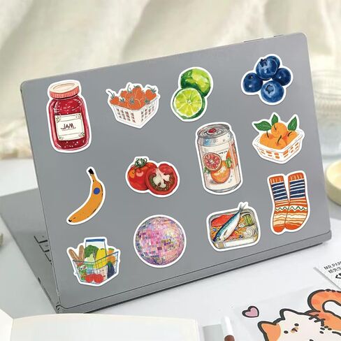 150Pcs Aesthetic Stickers, Vintage Watercolor Decals, Food Fruit Stickers, Coquette Sticker for Laptop, Scrapbooking, Journaling, Water Bottle, Waterproof Vinyl Stickers for Kids Teens and Adults in Saudi Arabia