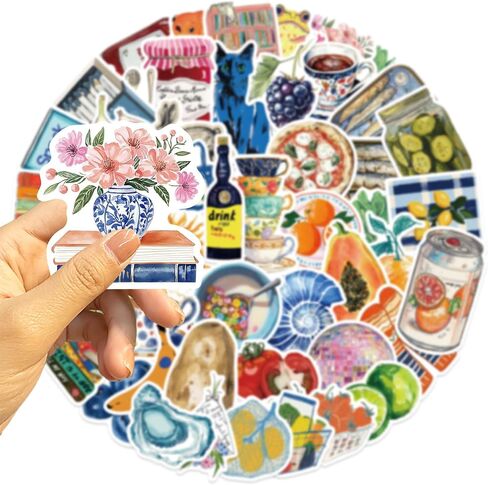 150Pcs Aesthetic Stickers, Vintage Watercolor Decals, Food Fruit Stickers, Coquette Sticker for Laptop, Scrapbooking, Journaling, Water Bottle, Waterproof Vinyl Stickers for Kids Teens and Adults in Saudi Arabia