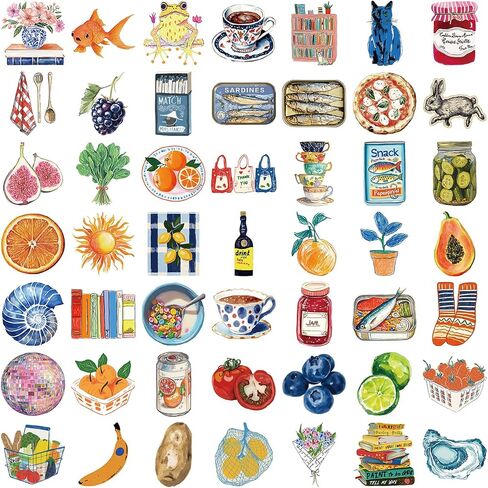 150Pcs Aesthetic Stickers, Vintage Watercolor Decals, Food Fruit Stickers, Coquette Sticker for Laptop, Scrapbooking, Journaling, Water Bottle, Waterproof Vinyl Stickers for Kids Teens and Adults in Saudi Arabia
