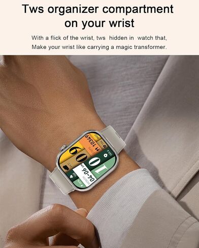 Smart Watch with Earbuds, 2.02" HD Screen，2 in 1 Smart Watches for Women, Waterproof Fitness Tracker Watch with Wireless Earphone Compatible for Android iOS with Sports Monitor Sleep in Kuwait