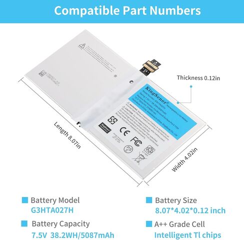 G3HTA020H DAK822470K بطارية لكتاب سطح Microsoft 1 1703 1704 1705 CR7 13.5 "CR7-00005 CR7-00007 بطارية الشاشة 7.5V 2387MAH 18WH in Saudi Arabia