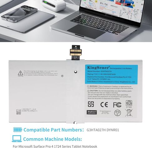 G3HTA020H DAK822470K بطارية لكتاب سطح Microsoft 1 1703 1704 1705 CR7 13.5 "CR7-00005 CR7-00007 بطارية الشاشة 7.5V 2387MAH 18WH in Saudi Arabia