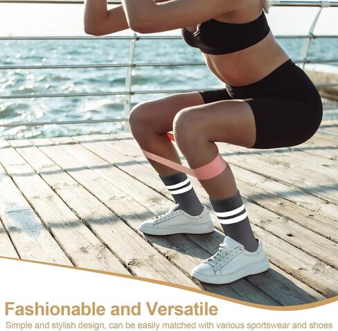 Pilates Socks with Grips for Women, 4 Pairs Grippy Socks, Non Slip Yoga Crew Socks in Kuwait