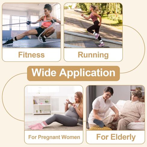 Pilates Socks with Grips for Women, 4 Pairs Grippy Socks, Non Slip Yoga Crew Socks in Kuwait