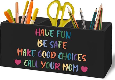 Boho Classroom Decor, Boho Classroom Pen Pencil Holder Organizer for Desk Accessories, I'm So Happy You're Here Wooden Box Sign Desk Decor for Kids Room Bedroom Decoration in Saudi Arabia