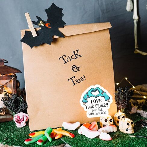 ملصقات أعمال الهالوين ، شكرًا لك على متاجر البيع بالتجزئة على الإنترنت ، وتصميم الخفافيش Spooky Pather For Packages و Glugh ، 200 PCS in Kuwait
