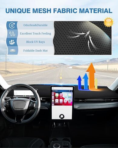 غلاف DASH Fiilines لعام 2004-2010 Toyota Sienna ، ملحقات MADBOARD MAT COVER DASH DASH SUNSHADE NONSLIP MESH PROTETRO NO GLARE Black in Kuwait
