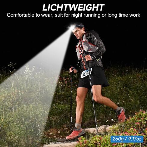 2Pack Headlamp Rechargeable, 99000 LM Super Bright LED Head Lamp with Motion Sensor & 3 Modes, 90° Adjustable Head Lights for Forehead, 20+Hrs Runtime & IPX6 Waterproof HeadLamps for Camping Running in Saudi Arabia
