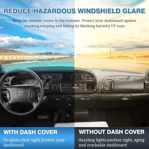 FIILINES Dash Cover for 2004-2010 Toyota Sienna, Dashboard Mat Accessories Dash Cover Sunshade Nonslip Mesh Protector No Glare Black in Kuwait