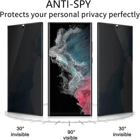 [6 Pack] for Samsung Galaxy Z Flip 7 Privacy Screen Protector, 2 Pack Internal Anti-Spy Film + 2 Pack Outer Privacy Glass Screen Protector + 2 PCS Metal Camera Lens Protector, Anti-Spy, Case Friendly in Saudi Arabia