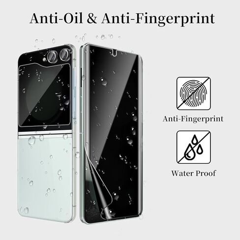 [6 Pack] for Samsung Galaxy Z Flip 7 Privacy Screen Protector, 2 Pack Internal Anti-Spy Film + 2 Pack Outer Privacy Glass Screen Protector + 2 PCS Metal Camera Lens Protector, Anti-Spy, Case Friendly in Saudi Arabia