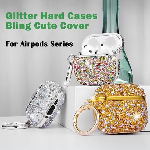 متوافق مع Apple Airpods 4 Case 2024 Glitter Cute Factions for AirPods iPod 4th Generation Bling Cover Cover Cover Cover for Women & Girls (Colorful) in Kuwait