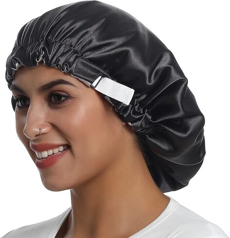 Satin Bonnet Silky Sleep Cap,Adjustable Hair Bonnet for Braids Curly Hair in Saudi Arabia