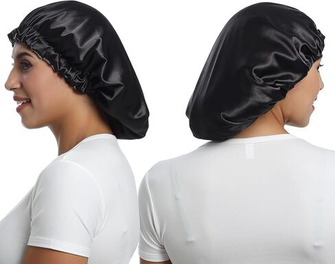 Satin Bonnet Silky Sleep Cap,Adjustable Hair Bonnet for Braids Curly Hair in Saudi Arabia