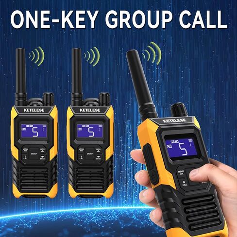 T4 Heavy Duty Walkie Talkies, IP67 Waterproof FRS 2 Way Radio Long Range, USB-C Rechargable, with Earpiece, VOX, NOAA, Weather Alert, Dual PTT, One-Key Group Call, Dock, 2 Pack in Kuwait