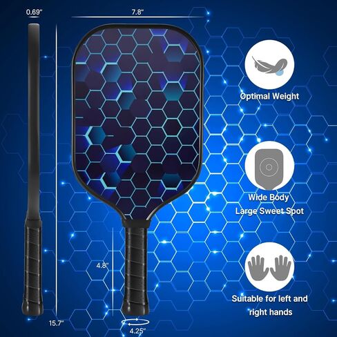 Pickleball Paddles Set of 2 Lightweight Pickleball Rackets, Fiberglass Surface, 4 Balls, 1 Bag, 2 Grip Tape in Saudi Arabia