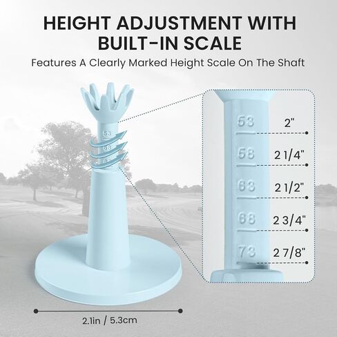 Amy Sport Golf تي شيرت مطاطي قابل للتعديل بقيمة 3 أو 6 عبوات، تي شيرت متين غير قابل للكسر لمحاكاة نطاق القيادة في الأماكن المغلقة، ارتفاع قابل للتعديل من 2.1 بوصة إلى 2.9 بوصة in Kuwait