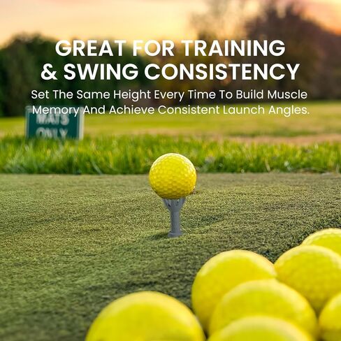 Amy Sport Golf تي شيرت مطاطي قابل للتعديل بقيمة 3 أو 6 عبوات، تي شيرت متين غير قابل للكسر لمحاكاة نطاق القيادة في الأماكن المغلقة، ارتفاع قابل للتعديل من 2.1 بوصة إلى 2.9 بوصة in Kuwait