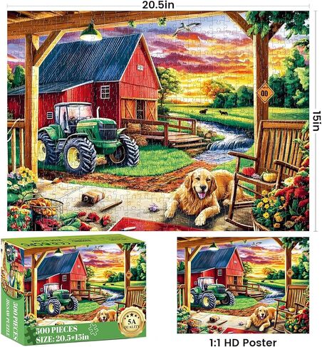 500 Piece Puzzle for Adult,Colorful Town Building Jigsaw Puzzle for Kids Adult Seniors,Landscape Lover Puzzle for Kids Ages 8-10 10-12,Challenging Family Game Great Gift for Family Friends,20.5*15 In in Saudi Arabia