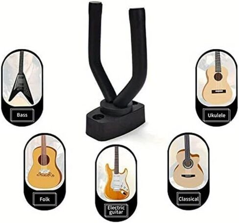 Guitar Wall Mount Hanger Hook - U-Shaped Guitar Hanger for Hanging Coats, Bags, Towels, Gun, Guitar - Ideal forAcoustic, Electric Guitar, Banjo, Bass, for Guitar Player in Saudi Arabia