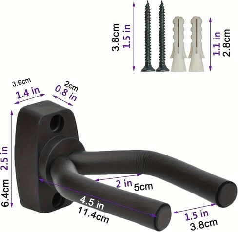 Guitar Wall Mount Hanger Hook - U-Shaped Guitar Hanger for Hanging Coats, Bags, Towels, Gun, Guitar - Ideal forAcoustic, Electric Guitar, Banjo, Bass, for Guitar Player in Saudi Arabia
