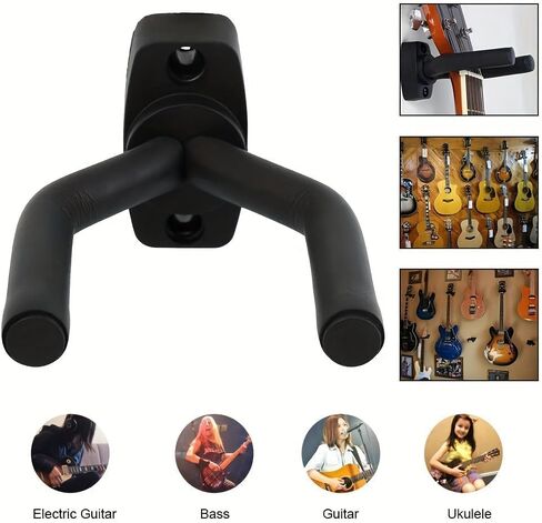 Guitar Wall Mount Hanger Hook - U-Shaped Guitar Hanger for Hanging Coats, Bags, Towels, Gun, Guitar - Ideal forAcoustic, Electric Guitar, Banjo, Bass, for Guitar Player in Saudi Arabia