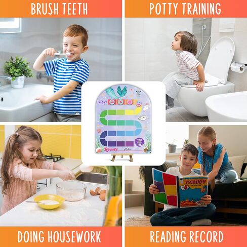 Potty Training Wooden Reward Chart, Behavior Reward Charts, Routine Calendar, Incentive Responsibility Chart for Boys Girls Kids Toddlers Good Habits, 08 in Saudi Arabia