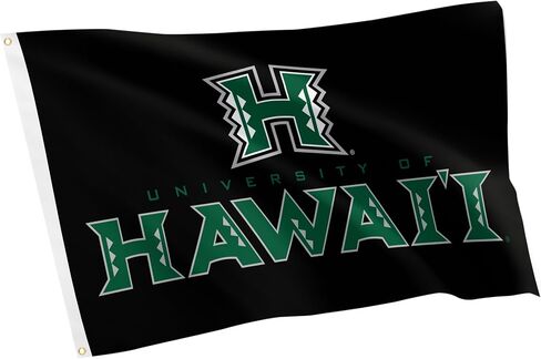 Desert Cactus University of Hawaii 100% Polyester Indoor Outdoor 3x5 feet Banner Rainbow Warriors UH (Flag R) in Saudi Arabia