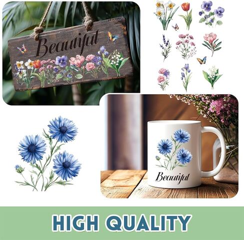 3 Sheet Blue Floral Rub on Transfer for Furniture Large Vintage Watercolor Flower Furniture Rub on Transfers Stickers for Crafts Glass Home Decoration 11.8 Inch* 5.9 Inch Wildflower DIY in Saudi Arabia