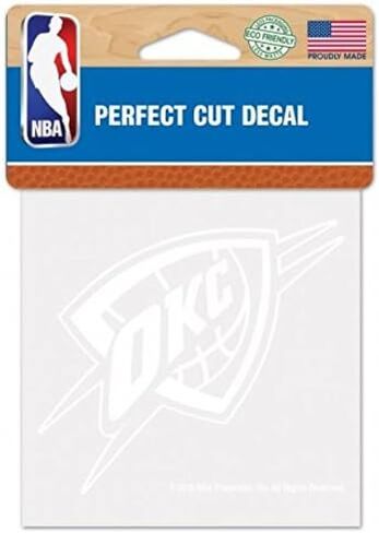 WinCraft NBA Oklahoma City Thunder Logo 4" x 4" inch Outdoor White Decal in Saudi Arabia